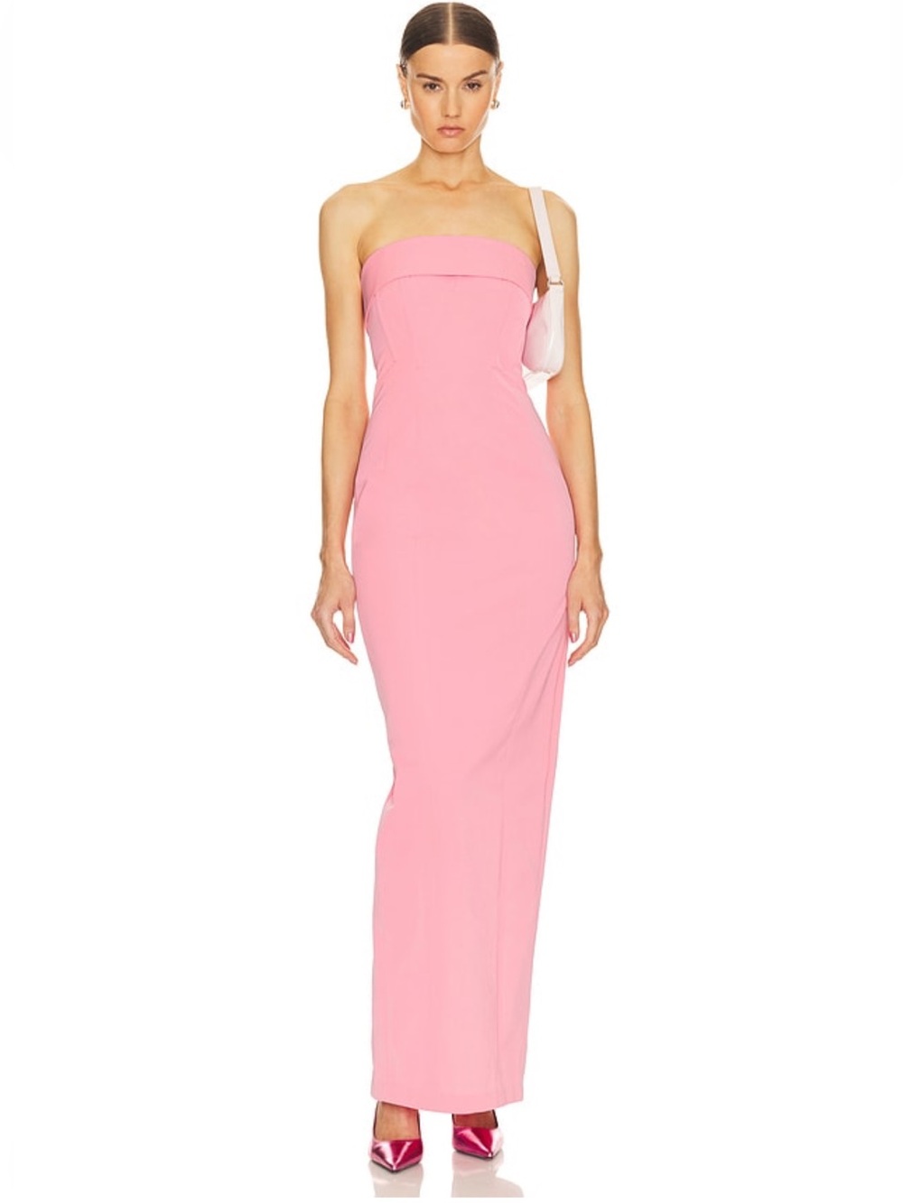 ELSA VESTIDO TECH GABARDINE LONG STRAPLESS